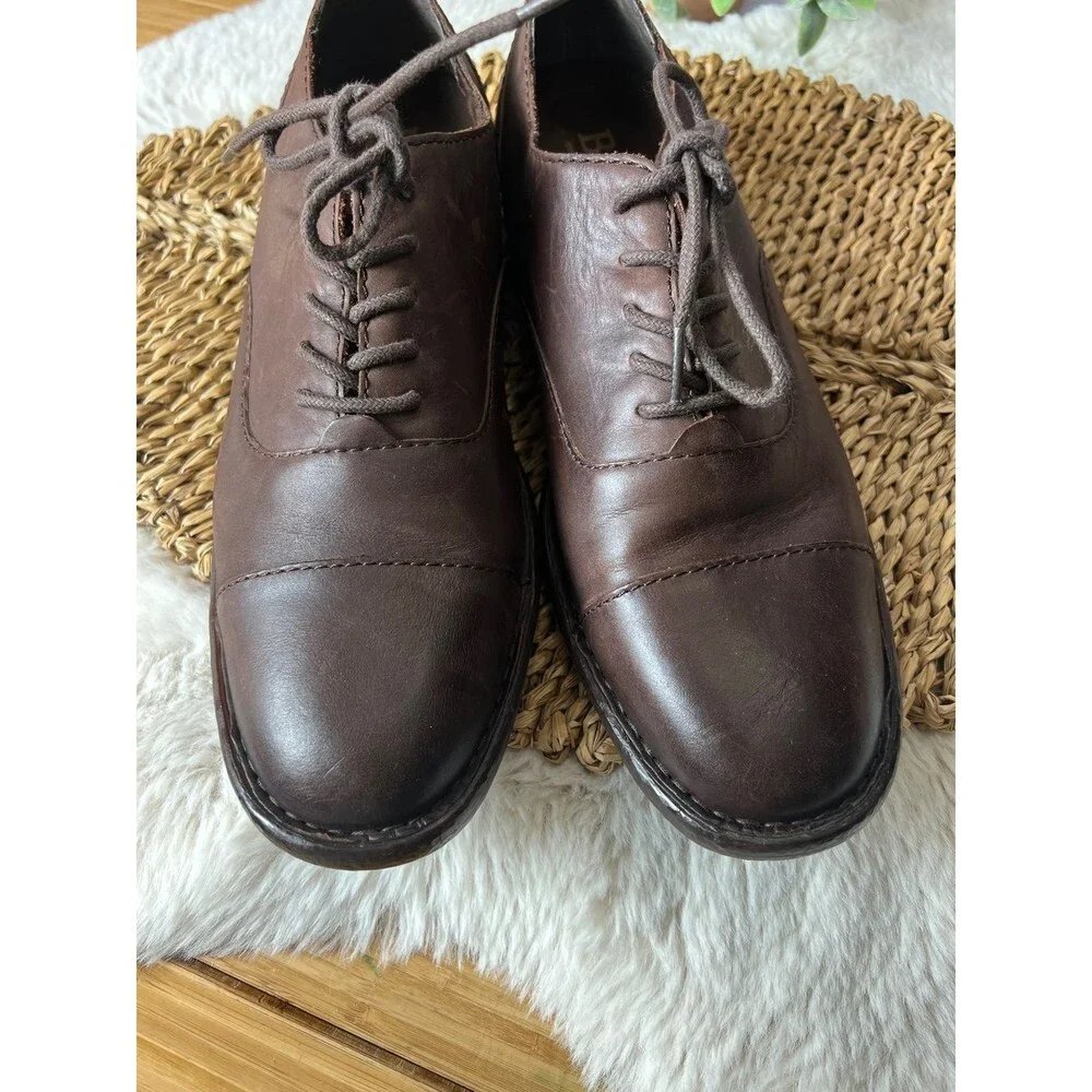 Born Brown Leather Casual Lace Up Oxford Shoes H64123 CBEF19 Men’s Size 10M
